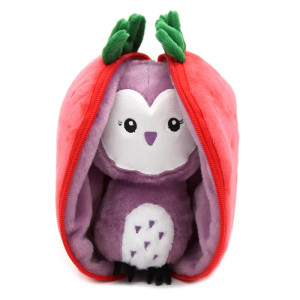 Flipetz Violet the Owl/Strawberry Plush Toy - Flipetz Flipetz Violet the Owl/Strawberry Plush Toy - Flipetz