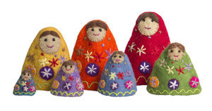 Papoose Rainbow Stackable Felt Babushkas