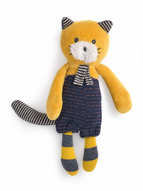 Moulin Roty Small Soft Toy Lulu the yellow cat Les Moustaches