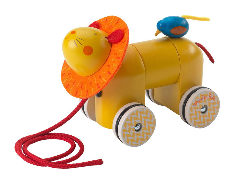 Moulin Roty Les Papoum Pull - along lion wood