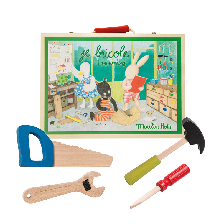 Moulin Roty"I Am Working" Wooden Tool Set