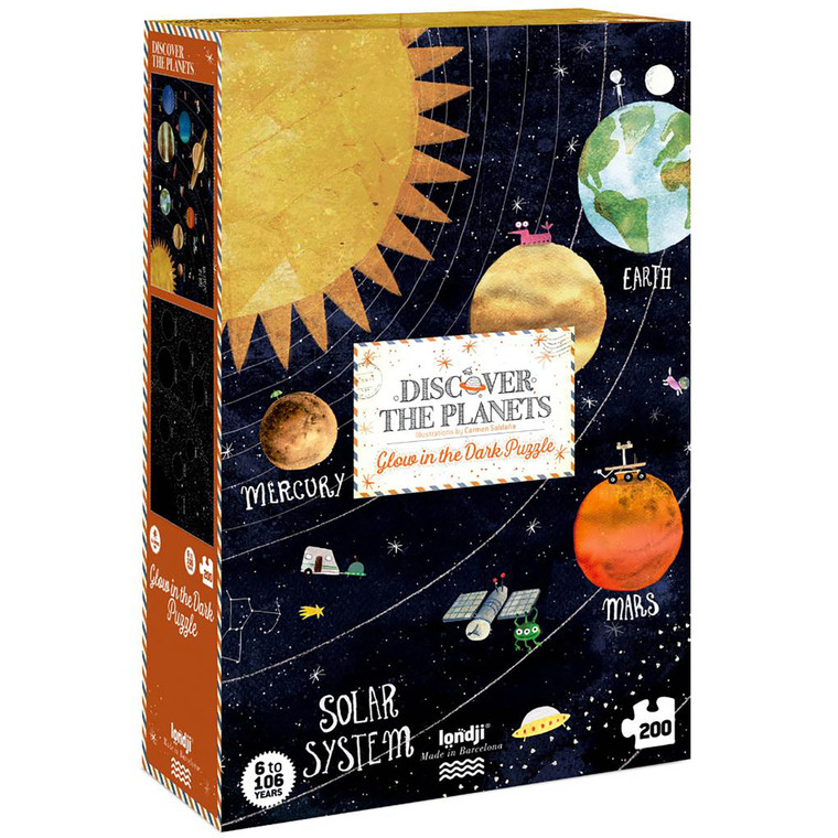 LONDJI Puzzle - Discover the Planets (200 pcs) - Glow-in-Dark