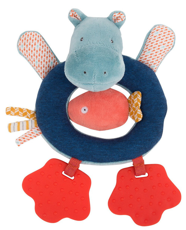 Moulin Roty Hippo ring rattle Les Papoum