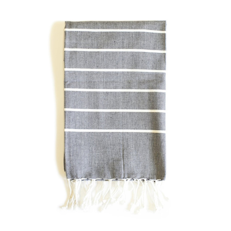 Zestt Bondi Organic Cotton Fouta Hand Towel - Charcoal