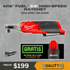 M12 FUEL™ 3/8" High Speed Ratchet Bare Tool/ free 2.5 Battery