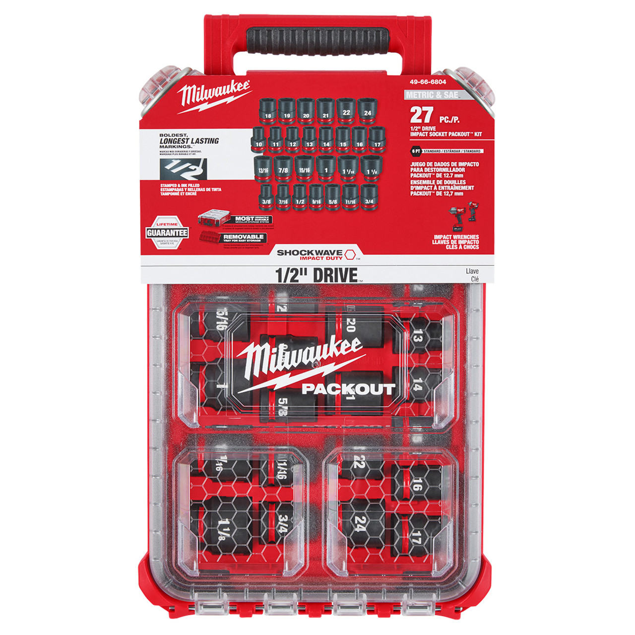 SHOCKWAVE™ Impact Duty™ Socket 1/2” Dr 27PC SAE/MM PACKOUT™ Set