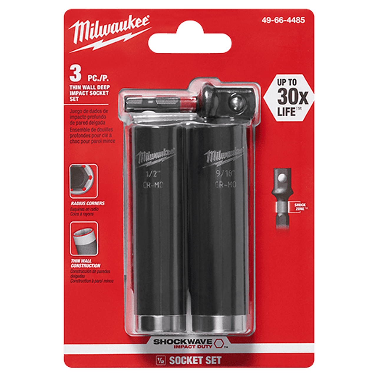 Milwaukee 49-66-6806 SHOCKWAVE Impact Duty Socket 1/2” Dr 31PC PACKOUT Set