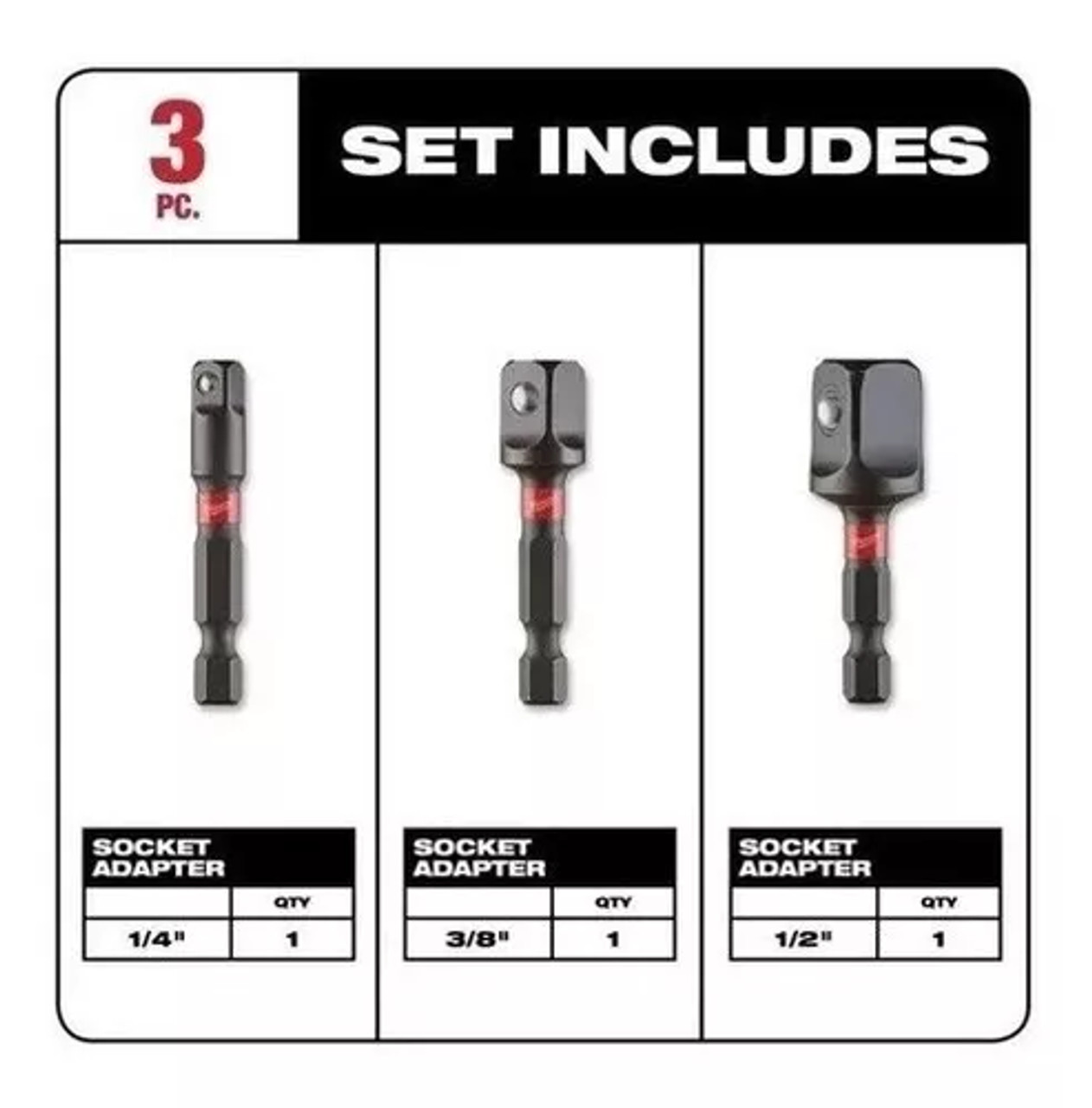 SHOCKWAVE™ Hex Shank Socket Adapter Set