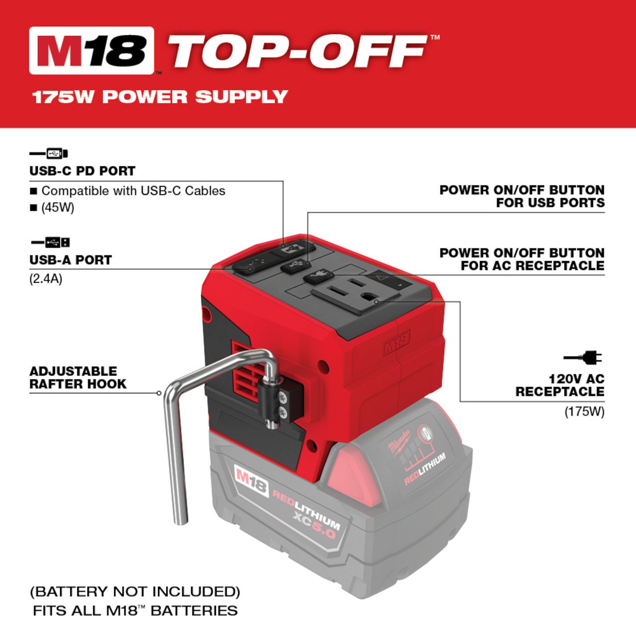 M18™ TOP-OFF™ 175W Power Supply