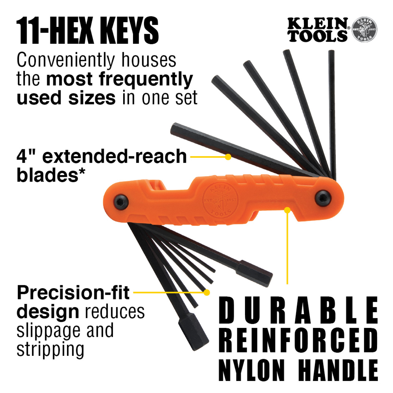 Pro Folding Hex Key Set, 11-Key, SAE Sizes