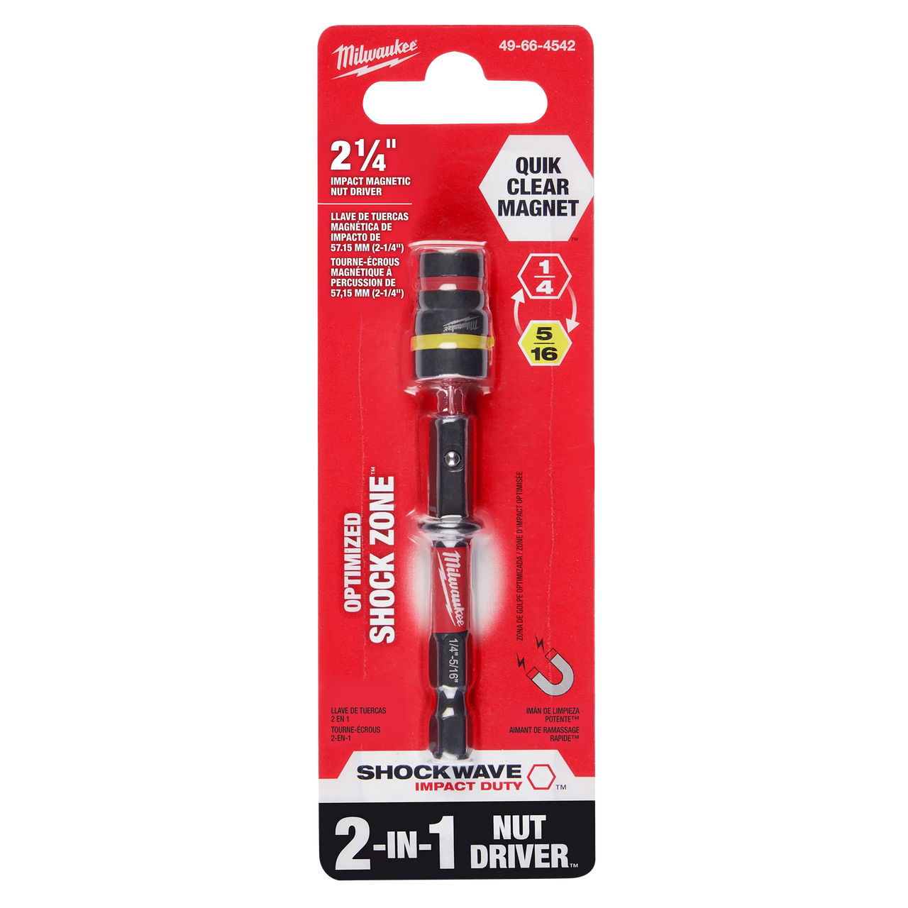 SHOCKWAVE Impact Duty™ 1/4” and 5/16” x 2-1/4” QUIK-CLEAR™ 2-in-1 Magnetic Nut Driver