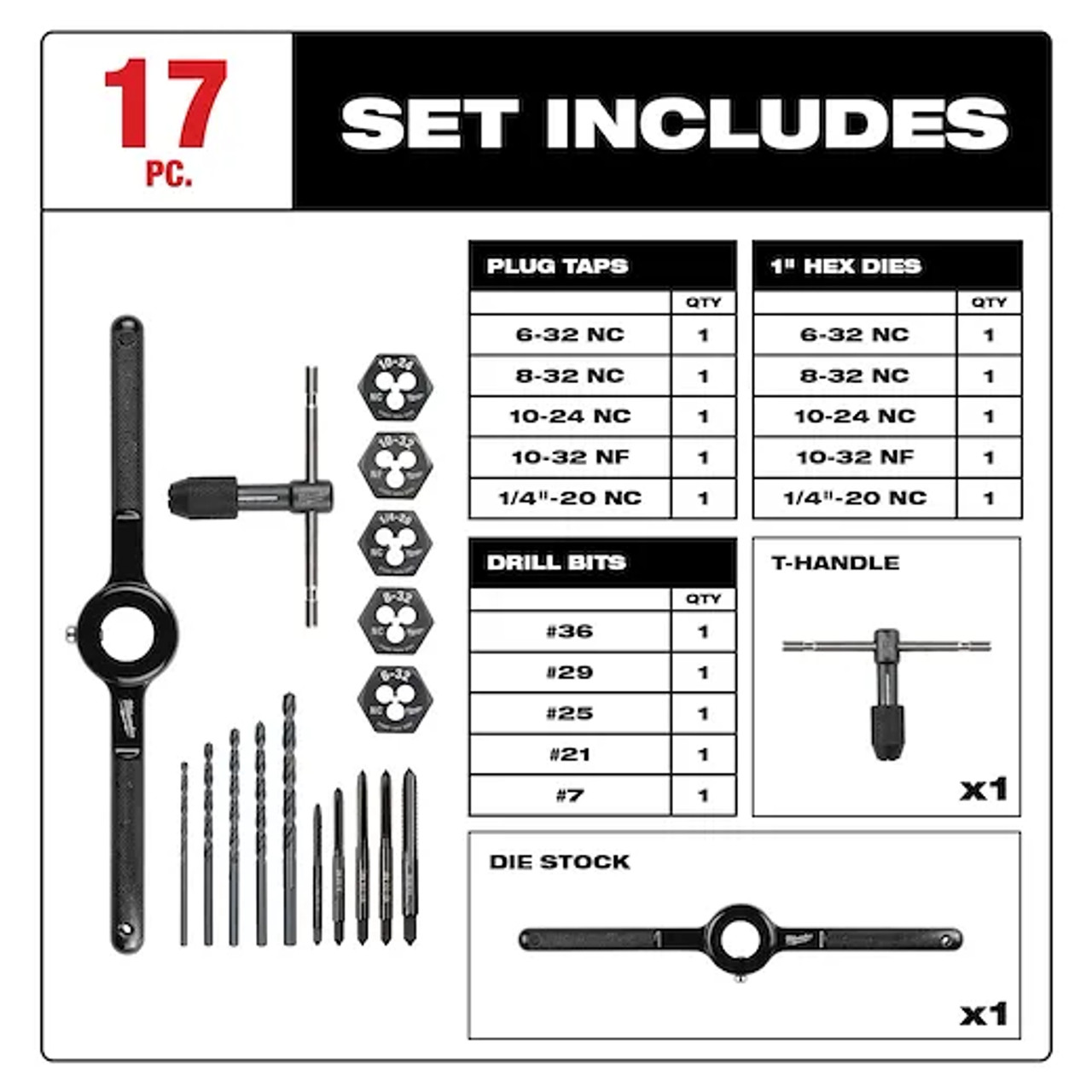 17PC SAE Tap/Die Set