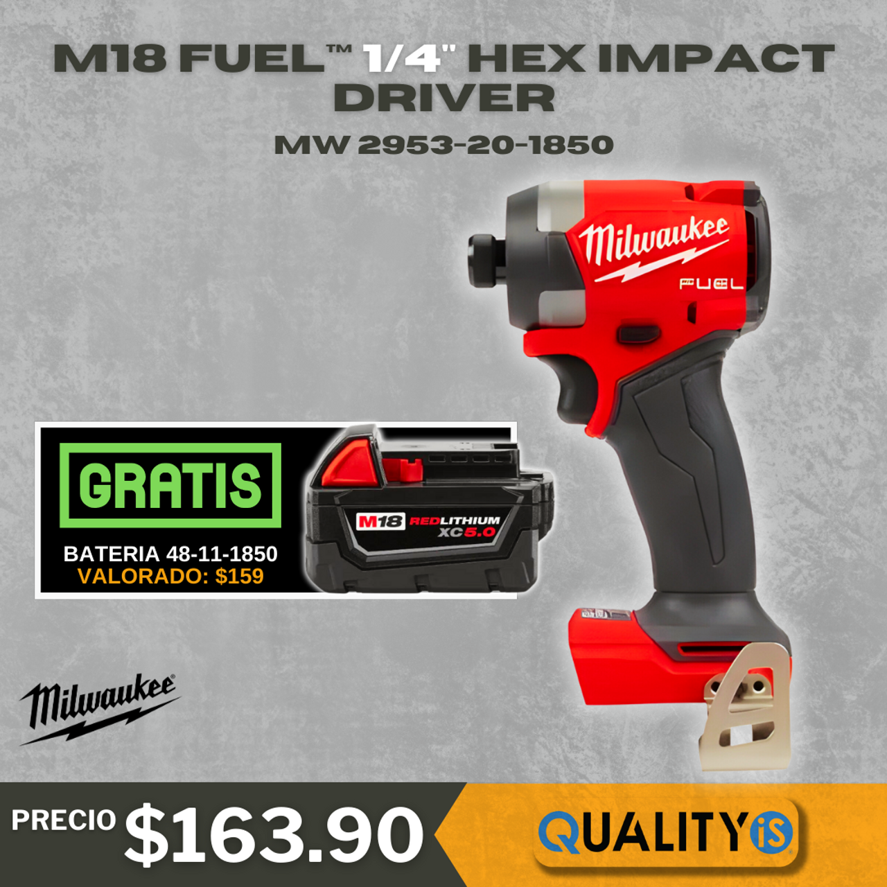 M18 FUEL™ 1/4" Hex Impact Driver / free battery xc 5.0