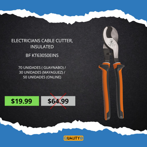 Klein  Electricians Cable Cutter, Insulated *** Black Friday Special ***