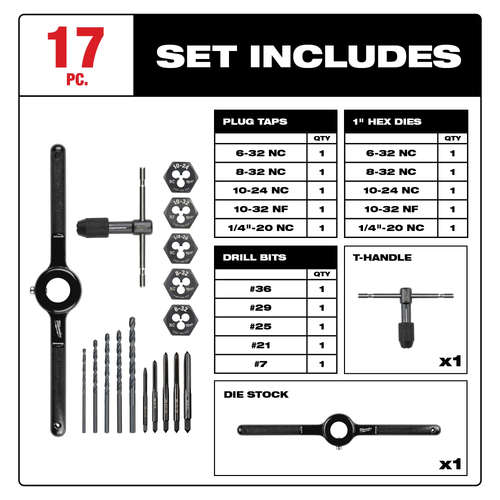 17PC SAE Tap and Die Set
