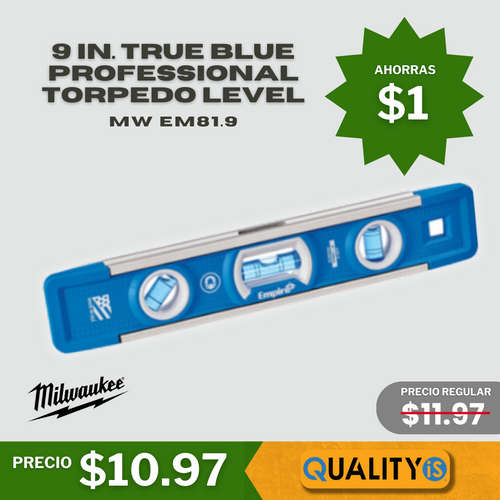 9 in. True Blue Professional Torpedo Level with 16 in. x 24 in. Aluminum Square