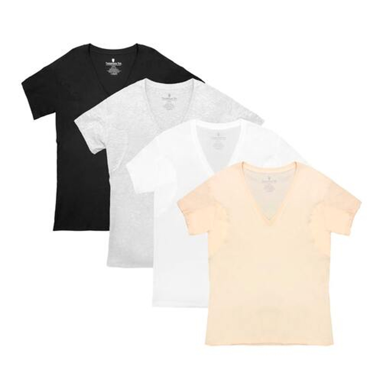 Men’s Sweat Proof - Original Fit Deep V-neck Shirts Pack of 4