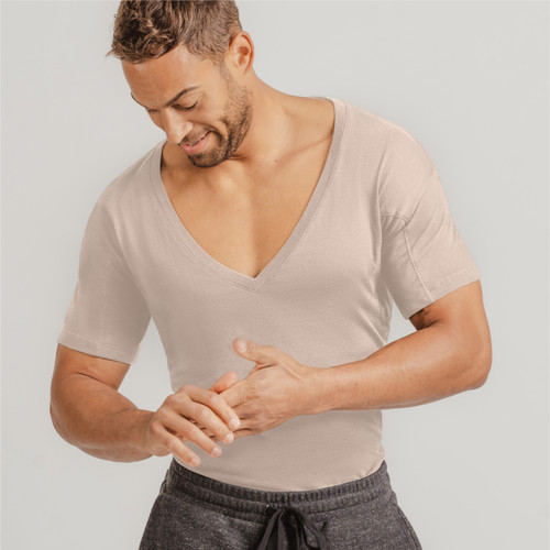 Men's Deep V-Neck Sweat Proof Undershirt - Original Fit | Thompson Tee