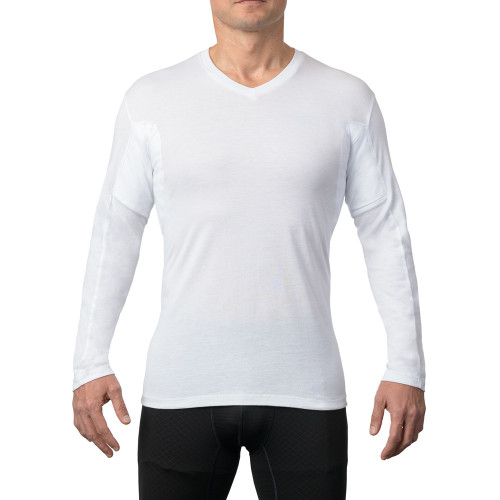 Men's Sweat Proof Long Sleeve V-Neck Undershirt - Original Fit ...