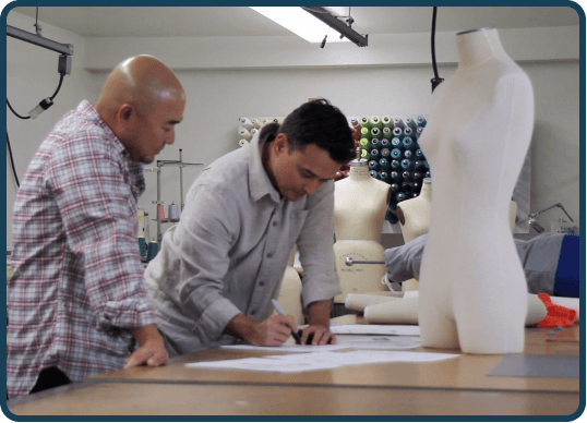 Billy & Randy working on designs