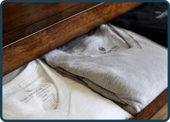 Thompson Tee undershirts in a drawer