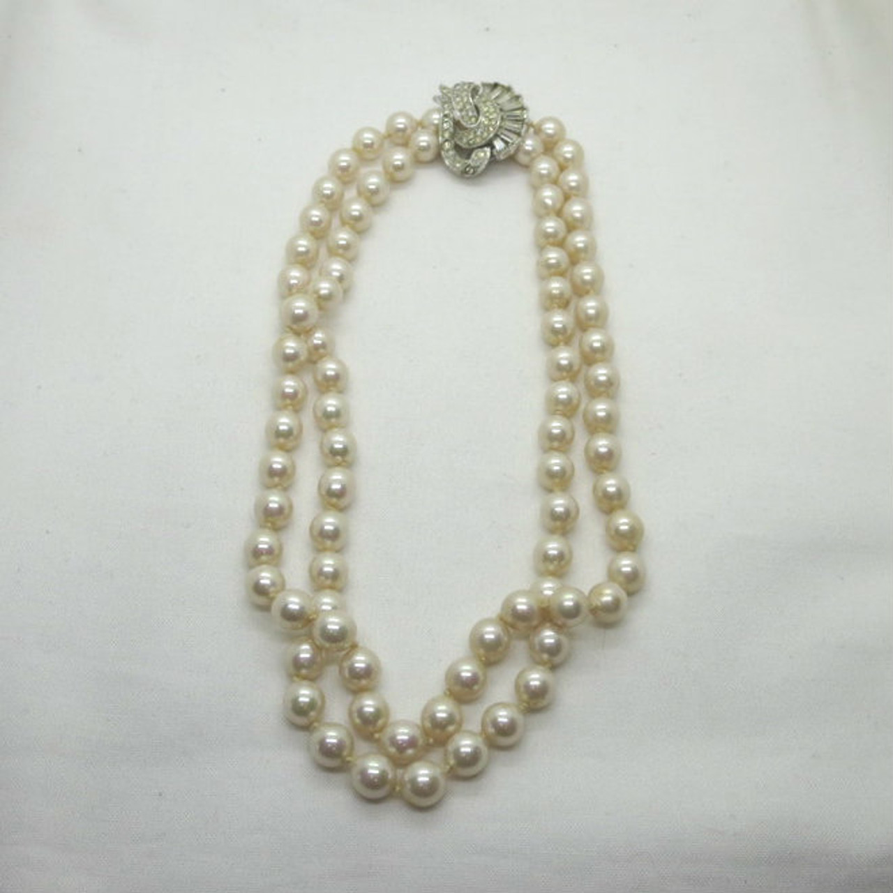Vintage Vendome Versatile Single or Double Strand Faux Pearl Necklace