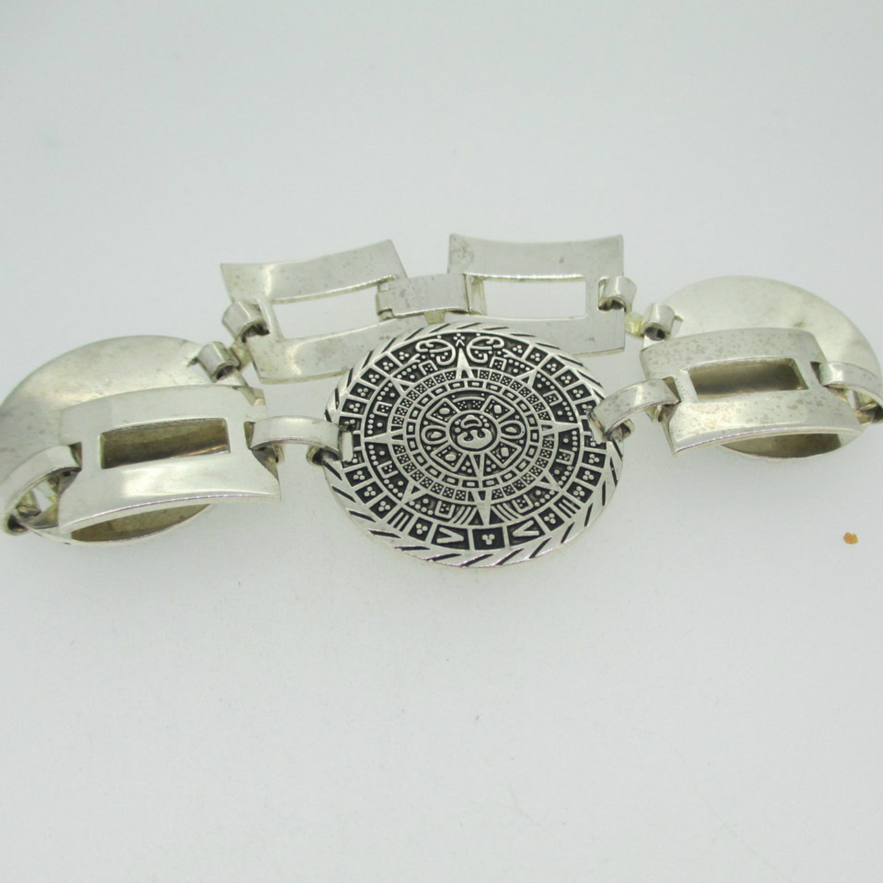 Silver Mexican Flag Circle Charm Braided Bracelet