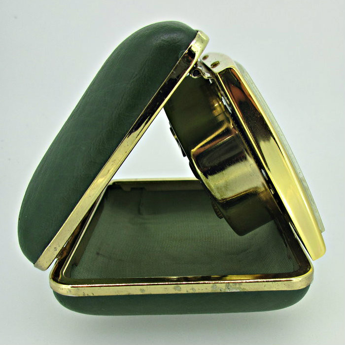 Vintage Caravelle Green Travel Alarm Clock (B7933)
