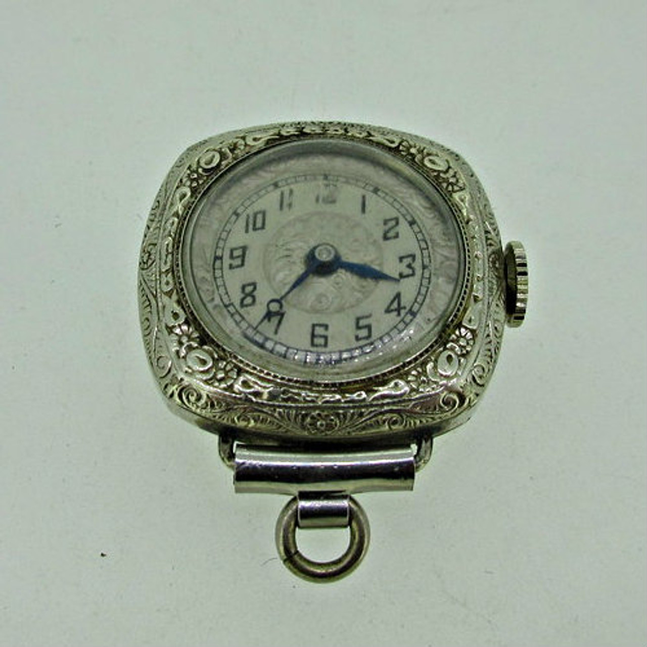 Antique Cornavin Watch Co Swiss 16j 14k White Gold Filled Pendant Watch B8633
