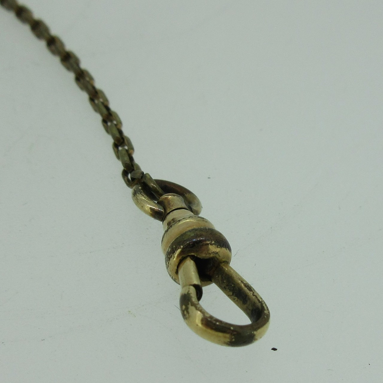 Antique Worn Gold Filled Detailed Chain link Pocket Watch Chain (B10769)