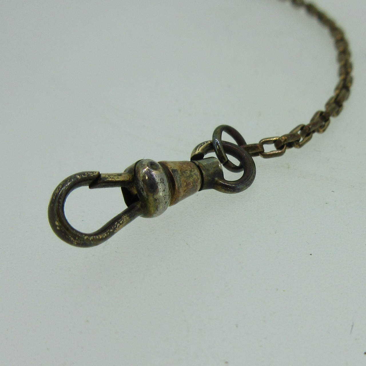 Antique Worn Gold Filled Detailed Chain link Pocket Watch Chain (B10769)
