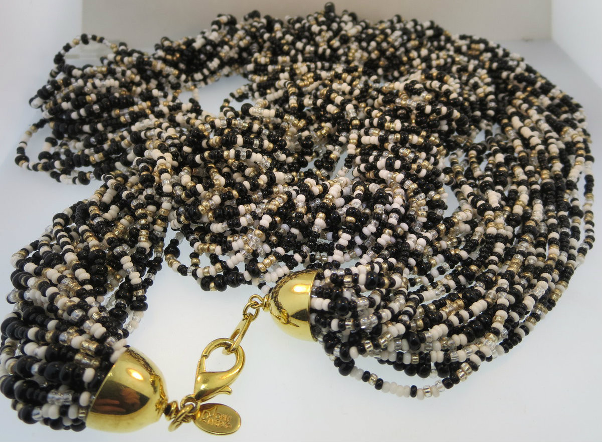 White Twisted Beaded Necklace