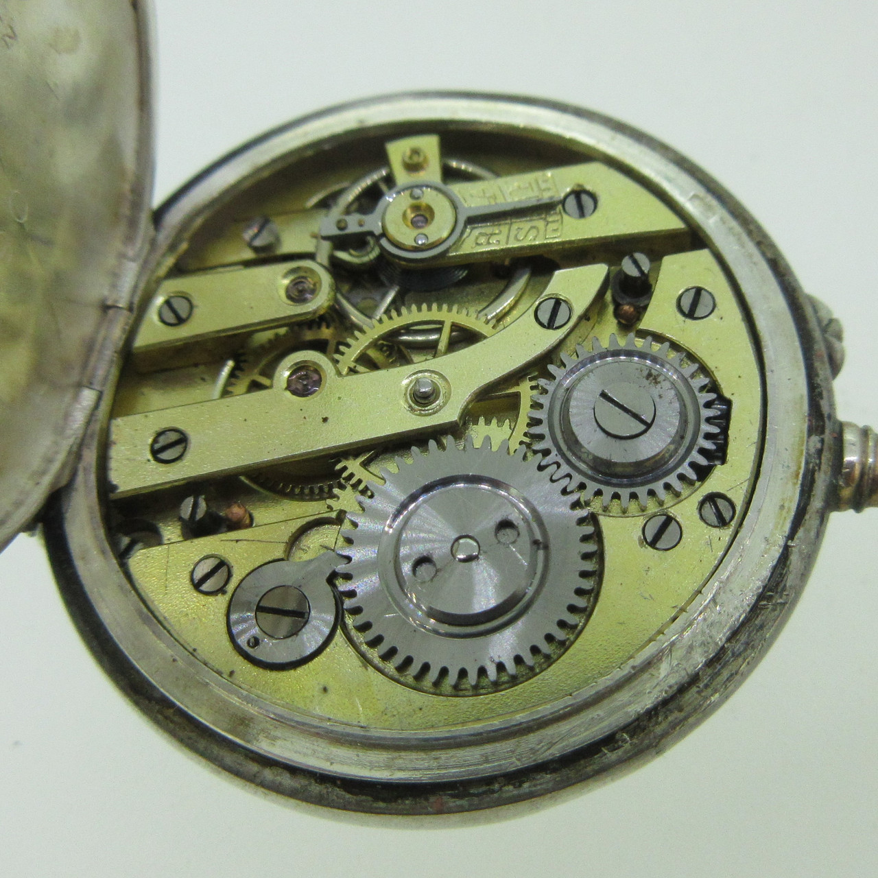 Antique Atlant German 800 Silver Checkerboard Niello Wristwatch-Scrap,  Parts