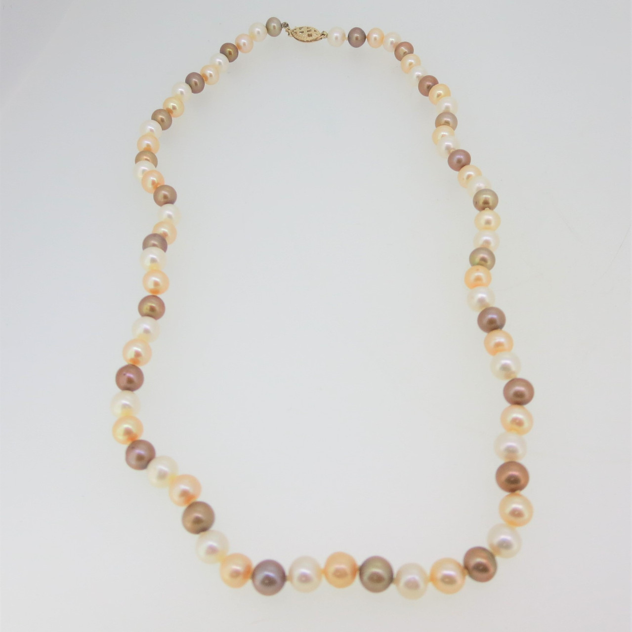 Double Strand Cultured Pearl Necklace with 14K Gold Clasp
