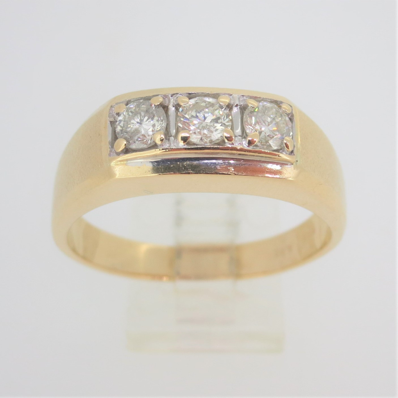 3/4 Carat Men Diamond Wedding Band Ring in 14K Yellow Gold(Ring Size 6.25), Men's, Size: One Size