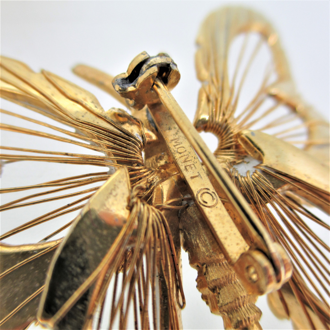 Monet's Menagerie Spinneret Gold Tone Butterfly Brooch Pin