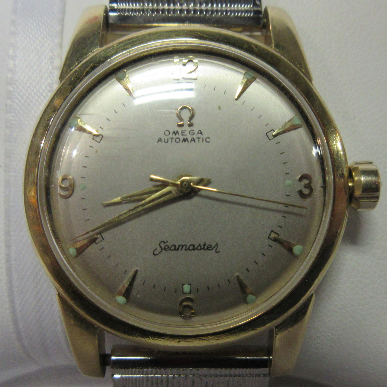 Vintage 1950 Omega Automatic Seamaster 17j Cal. 351 18k Wristwatch