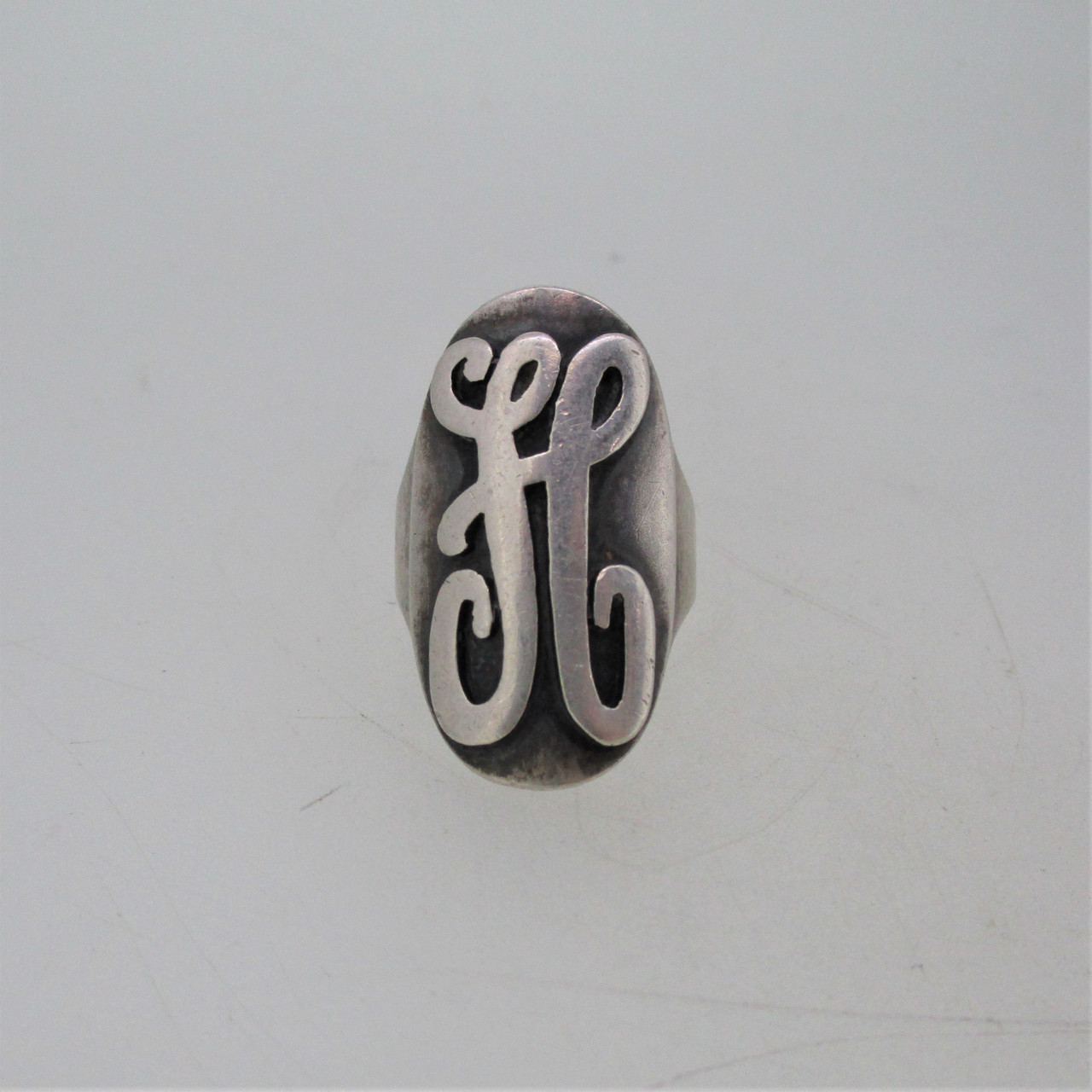 Sterling Silver Monogram Ring Silver Initial Ring 