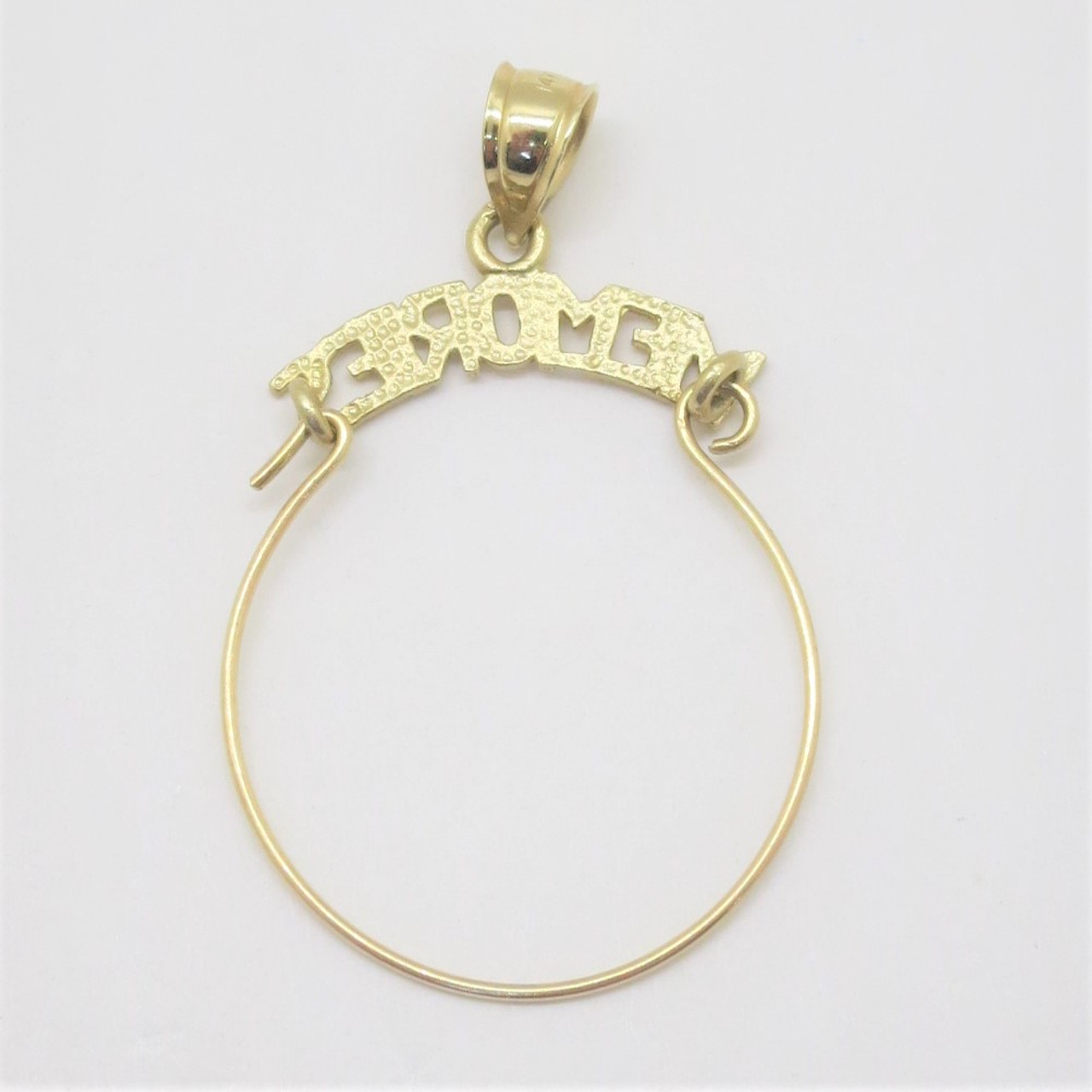  14K Yellow Gold Charm Holder 28mm: Jewelry Making Charms:  Clothing, Shoes & Jewelry