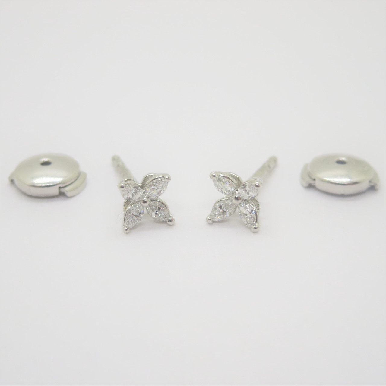 Tiffany & Co Victoria Platinum .64ctTW Diamond Stud Earrings with Pouch &  Boxes