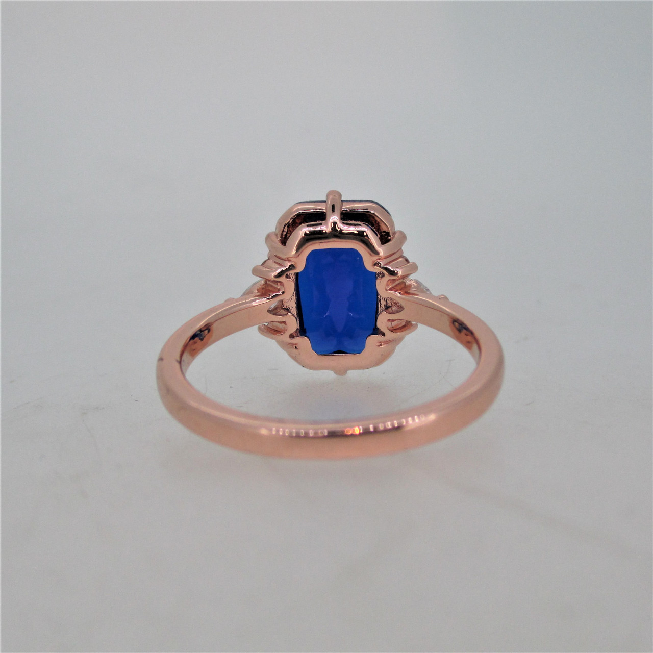 Bomb Party Lab Created Blue Sapphire Rose Gold Plated Band Ring Size 10  RBP2899