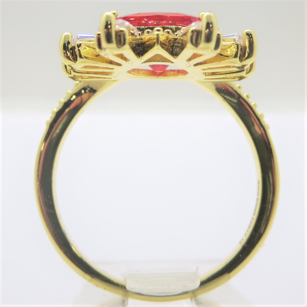 Bomb Party Pharaoh Lab Created Watermelon Gold Dipped Ring