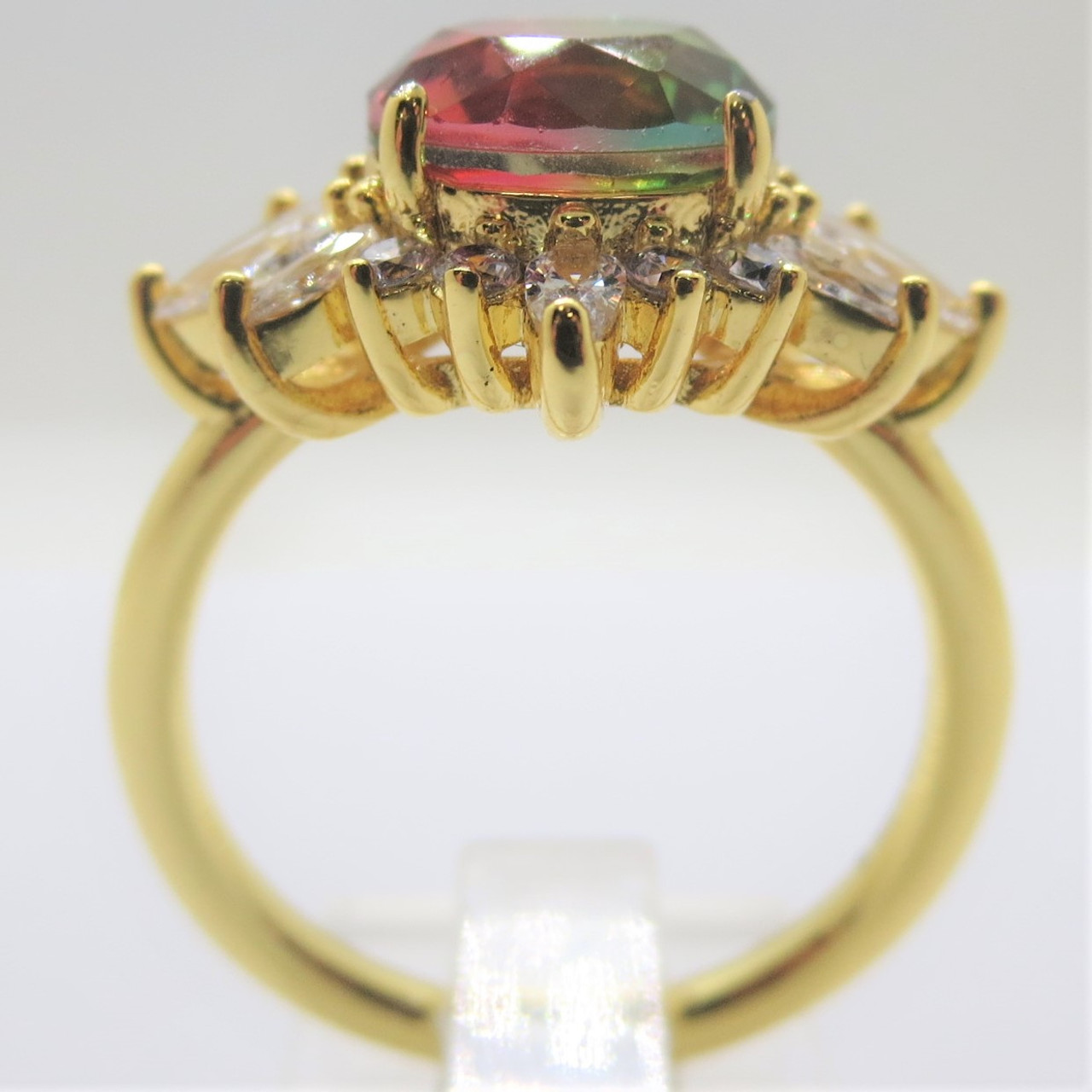 Bomb Party Watermelon Ombre Gold Dipped Ring Size 10.25
