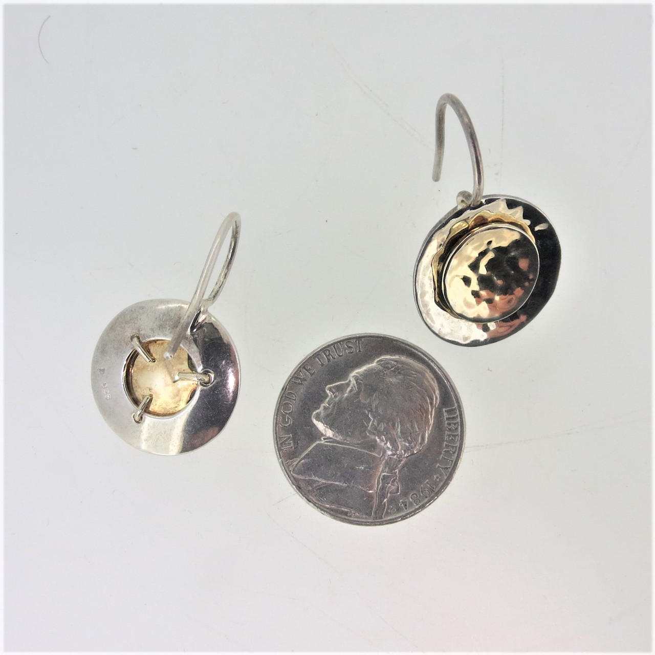 Gold Filled Two's Company Hammered Circle Earrings