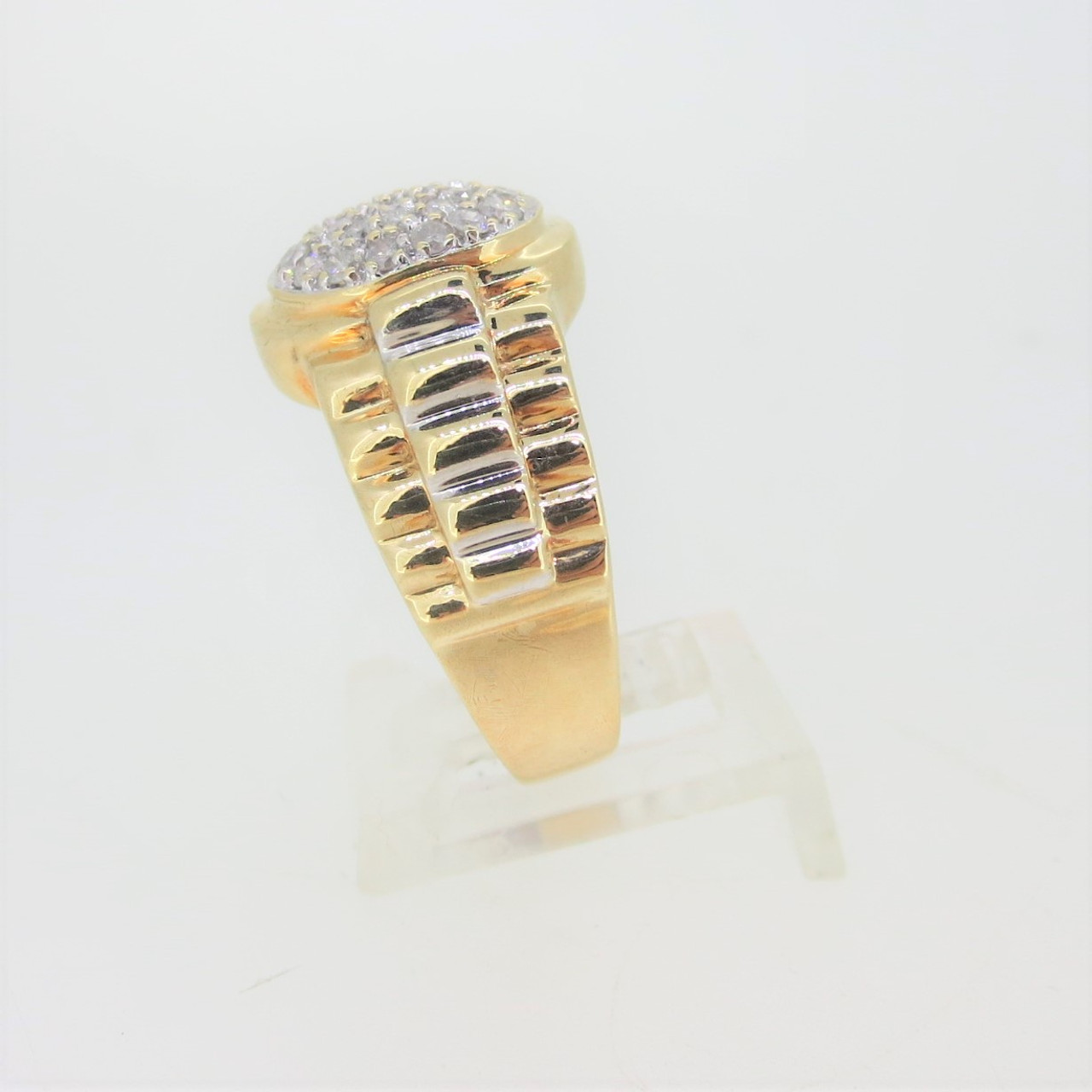 Sonia Jewels Size 10-10k Yellow Gold Mens Round Diamond Double Row Two  ショッピング直販店