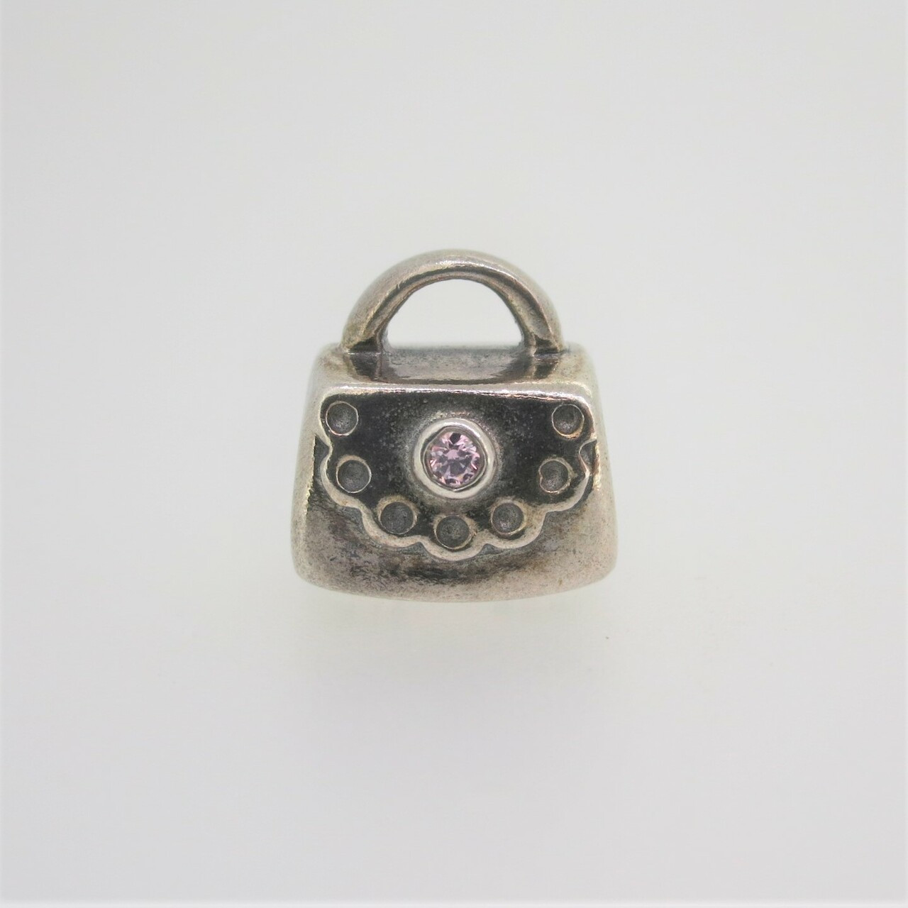 PANDORA Purse W/Pink Cubic Zirconia Sterling Silver Charm Bead #790309-PCZ  - Retired | Sterling silver charm, Pandora, Pink cz