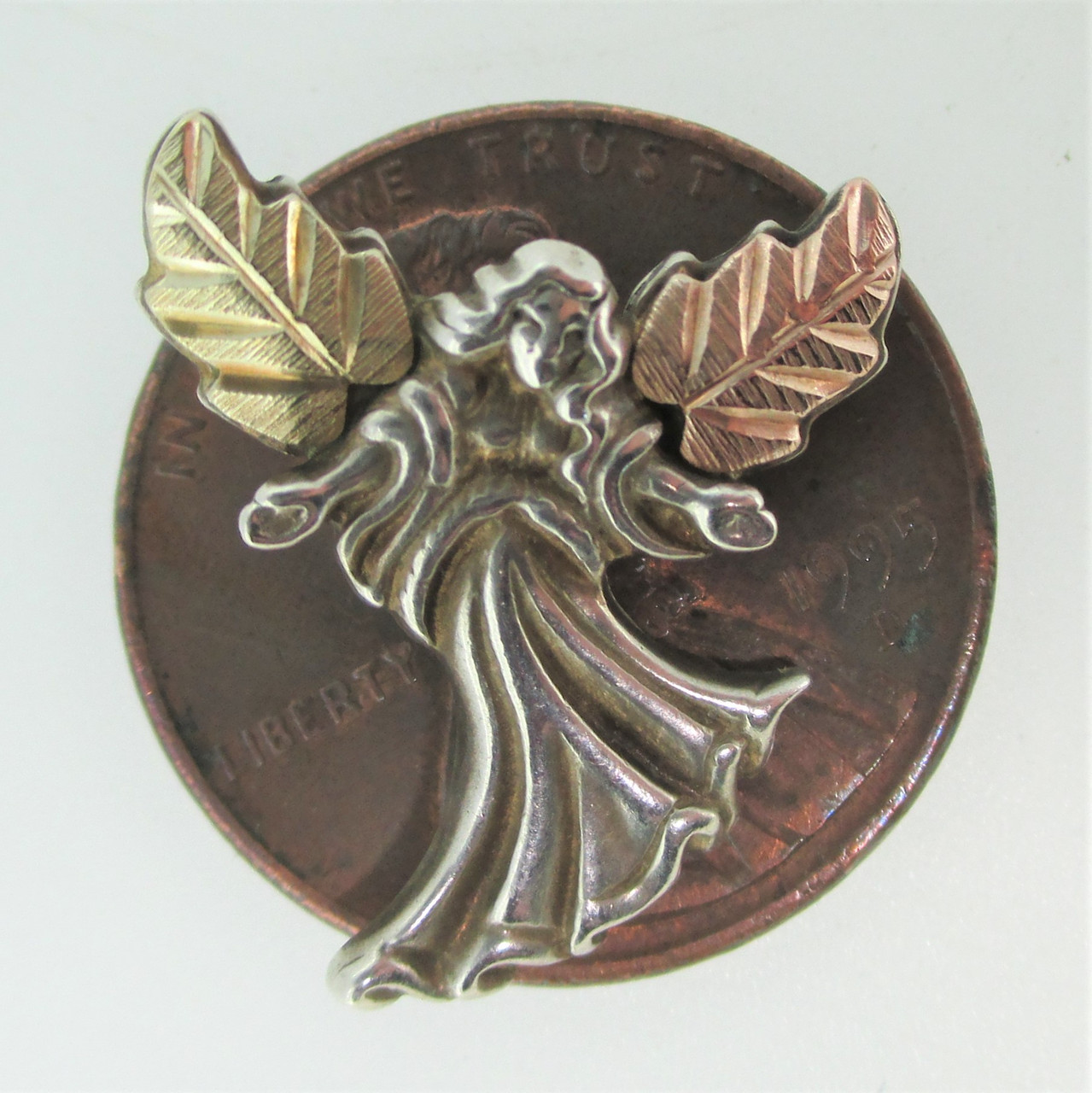 Sterling Silver Coleman Co. Angel 12K Black Hills Gold Pendant Sterling Silver Coleman Co. Angel 12K Black Hills Gold Pendant