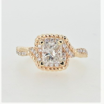 14K Yellow Gold Princess Cut Diamond Braided Pave Twist