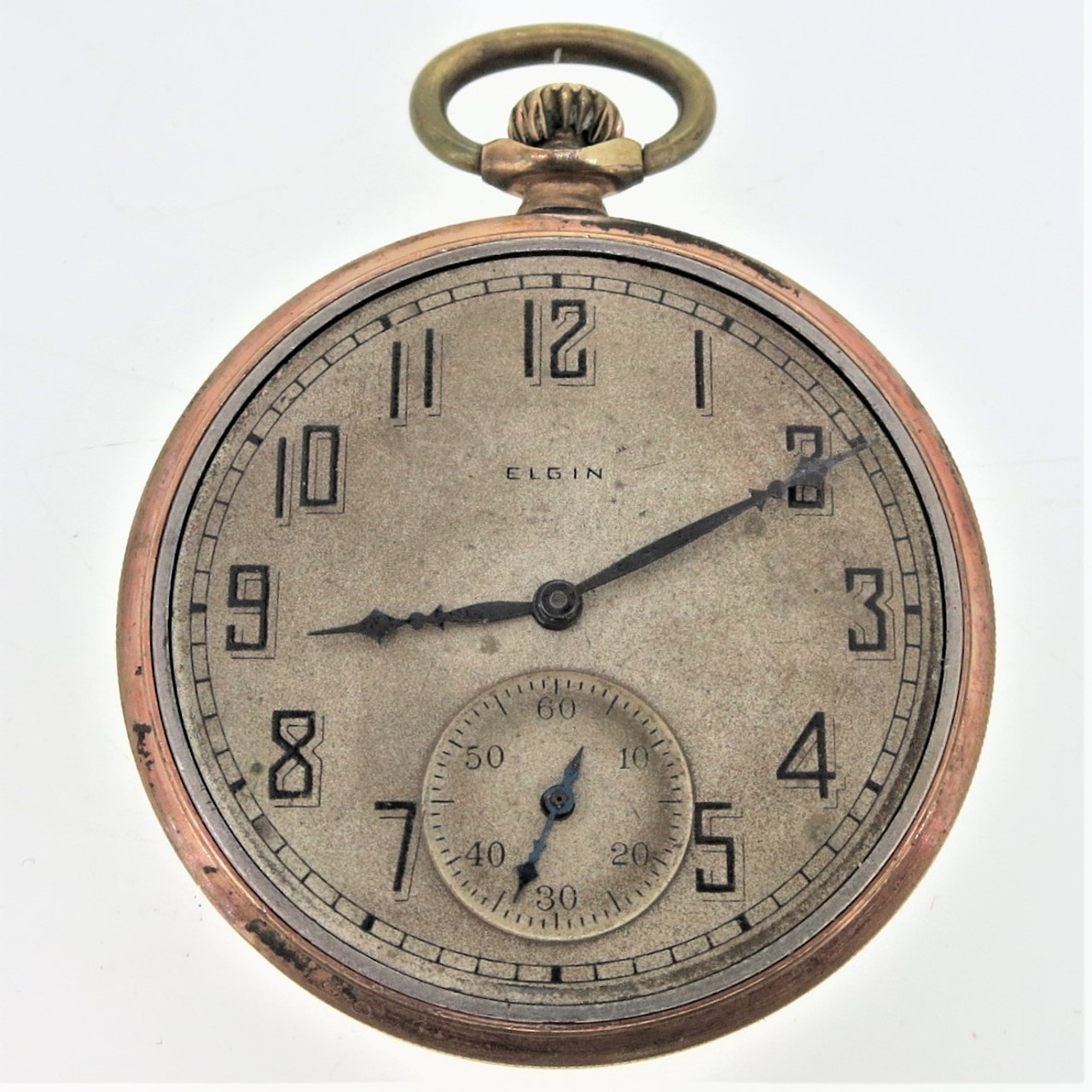 Working Vintage Silveroid Illinois Pocket Watch and Case. 1925, 7j 12s