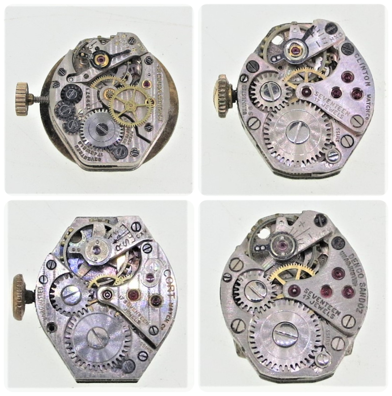Vintage Tribune Swiss Watch Movement & Face 6 Jewel Watch Parts